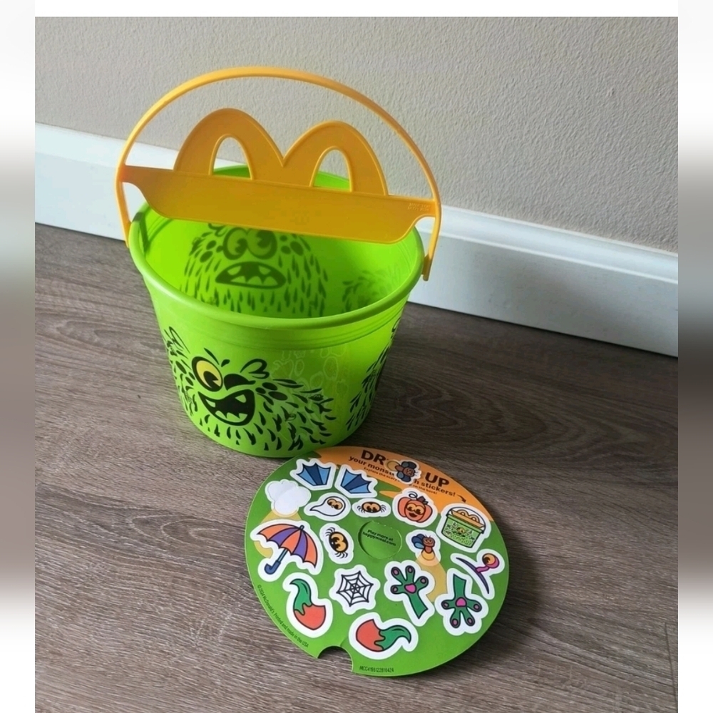McDonald's Halloween Bucket Pail Dress Up Monster With Stickers New 2024